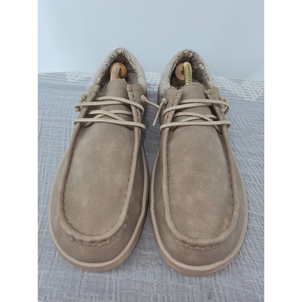 Hey Dude Polly Light Taupe Metallic Bronze Loafers Womens 10 121883701